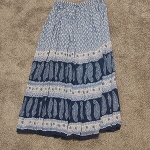 Alfred Dunner Blue Paisley Maxi Skirt